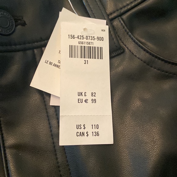 Women’s Black Abercrombie & Fitch The ‘90s Relaxed High Rise Vegan Leather Pants - Picture 9 of 12